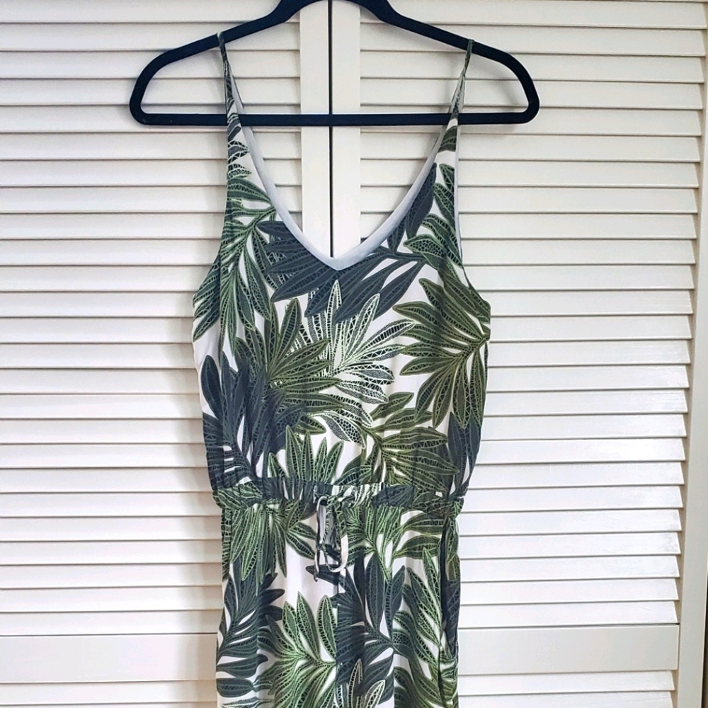 Tropical Leaf Patterned Romper